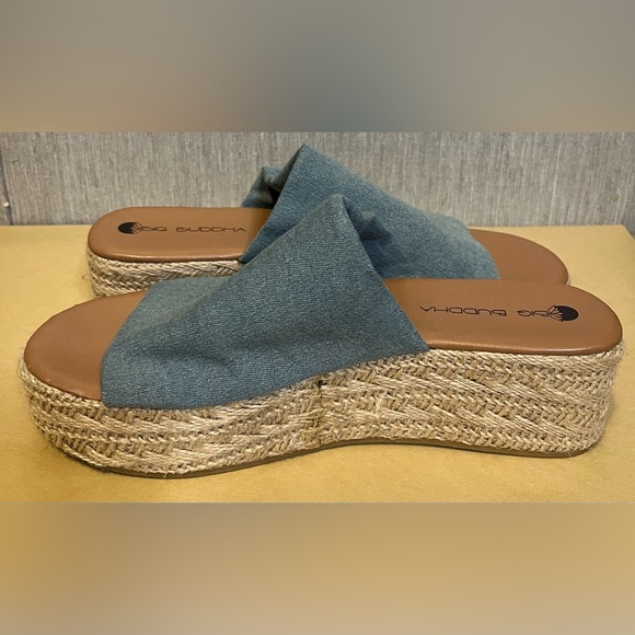 Big Buddha Denim Espadrille Platform Sandals size 10 - Picture 9 of 11